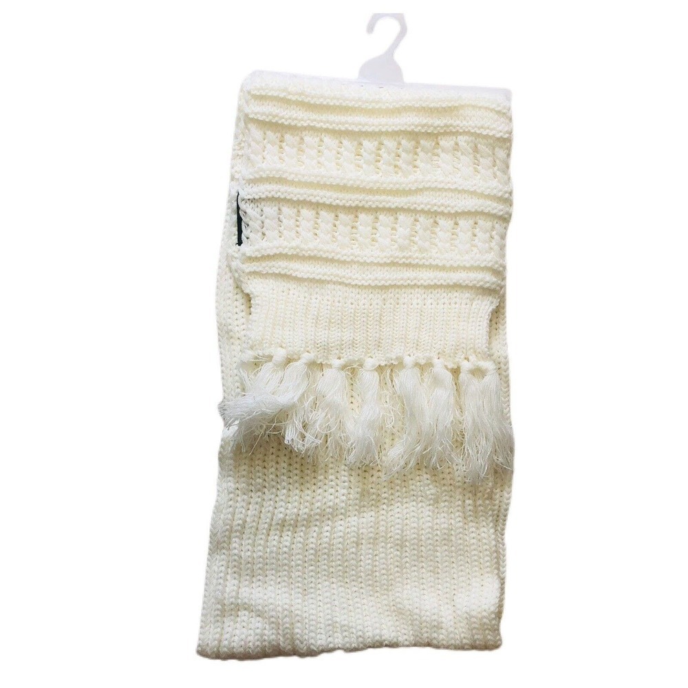 Jessica Simpson Women’s Scarf Winter Ivory NEW Fringe 80”x10” Winter Wear